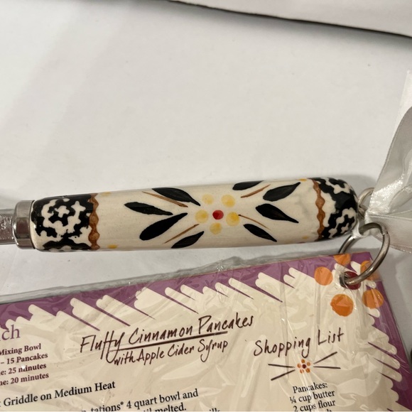 NWT TEMPTATIONS CERAMIC HANDLE STAINLESS STEEL WHISK & RECIPE CARDS - Picture 3 of 9